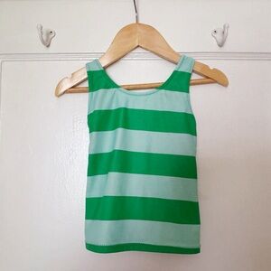 Primary Cross-back Green Striped Swim Top 2-3yr